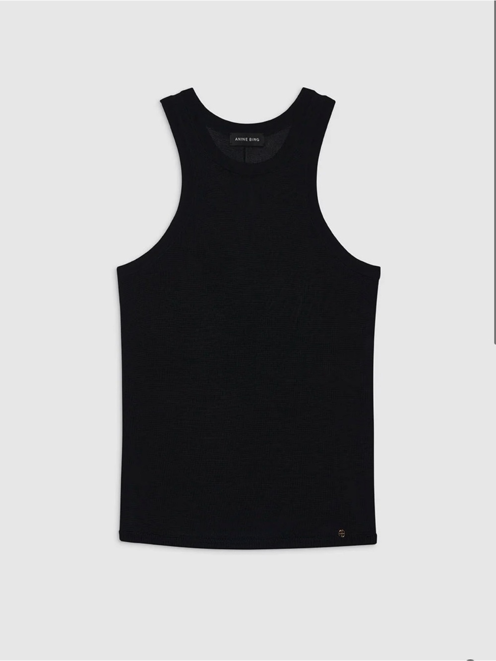 Anine Bing Black Ribbed Tank Top